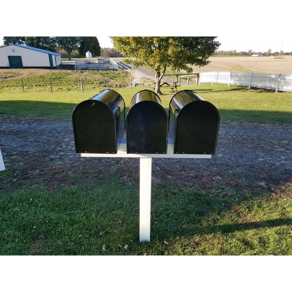 Handy Post 42 in. x 40 in. x 5 in. Vinyl Sleeve Post for 3 XL Mailboxes, White (2)