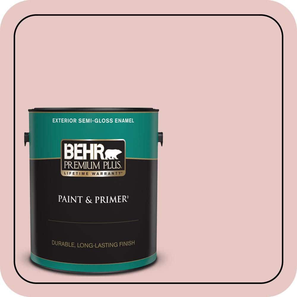 BEHR PREMIUM PLUS 1 gal. #S150-1 Cherubic Semi-Gloss Enamel Exterior Paint & Primer