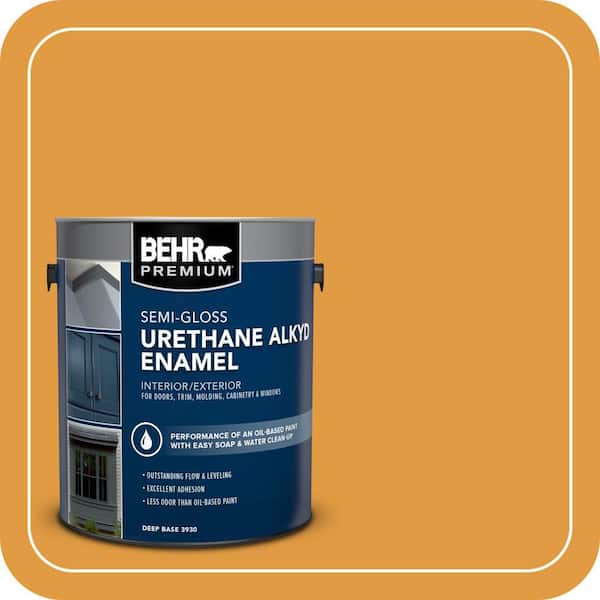 BEHR PREMIUM 1 gal. #T18-05 Life Is Good Urethane Alkyd Semi-Gloss Enamel Interior/Exterior Paint (2)