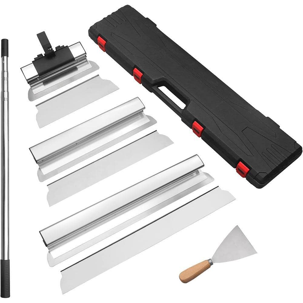 KIWDZFU 12,22,32 Extruded Aluminum Drywall Skimming Blade Set with Adjustable Stainless Steel Handle (1)