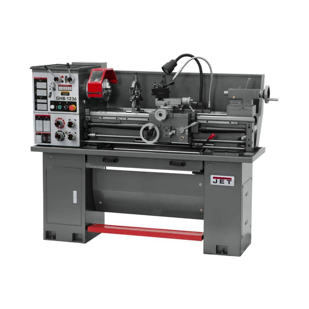 Jet 12 in. x 36 in. Geared Head Metalworking Bench Lathe with Stand, 2 HP 230-Volt 1PH, GHB-1236 (2)
