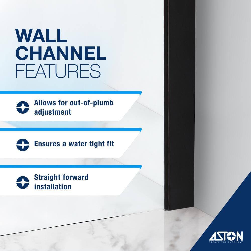 Aston Bromley 45.25 in. to 46.25 in. 34.375 in. 72 in. Frameless Corner Hinged Shower Enclosure (4)