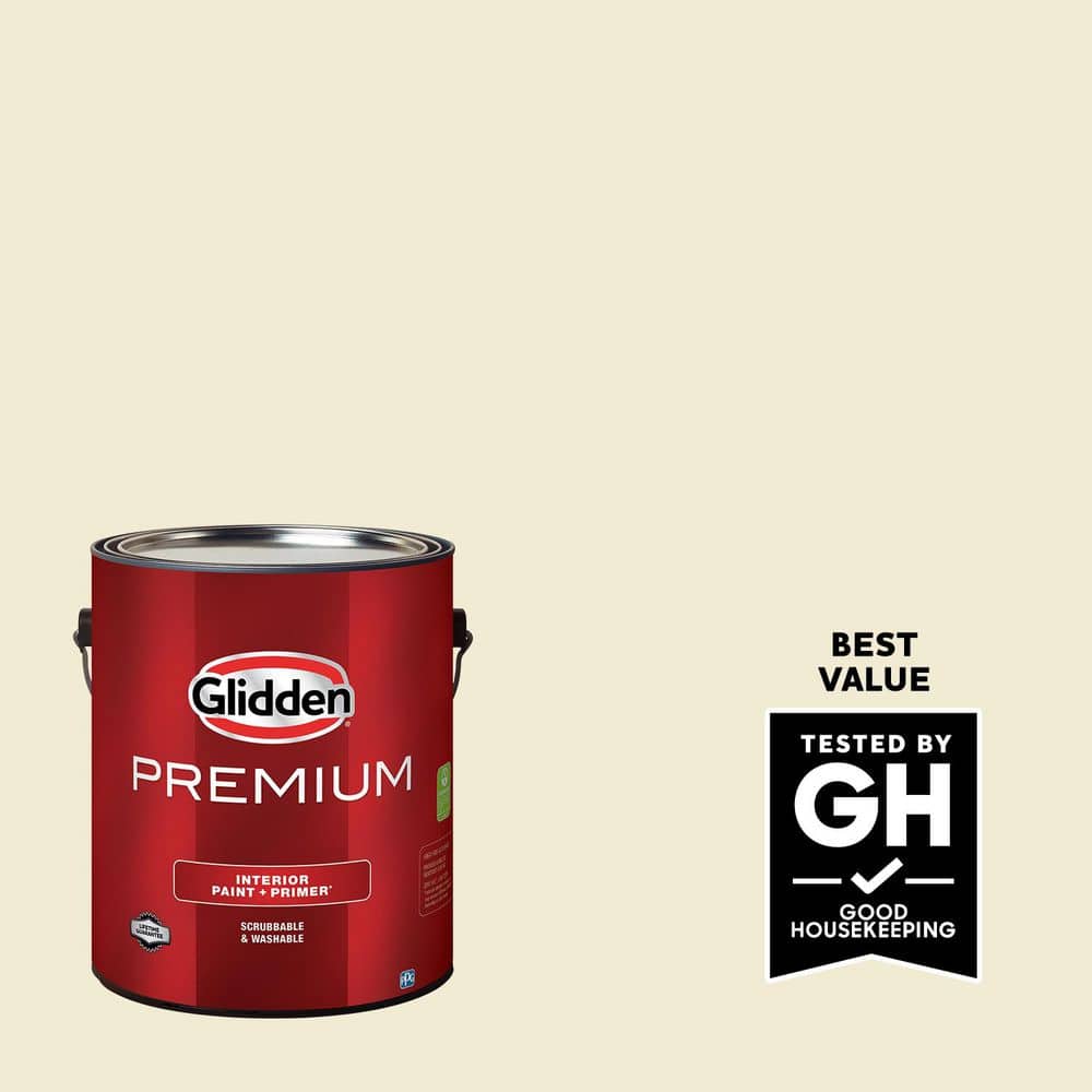 Glidden Premium 1 gal. PPG1091-1 Candlewick Eggshell Interior Latex Paint (1)