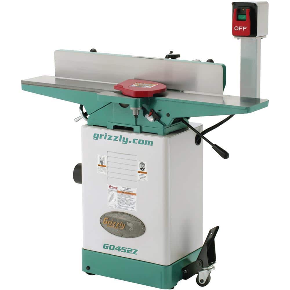 Grizzly Industrial 15 Amp/7.5 Amp 6 in. Corded Jointer with Spiral Cutterhead