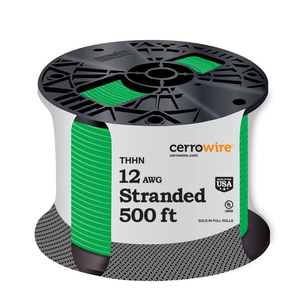 Cerrowire 500 ft. 12 Gauge Green Stranded Copper THHN Wire (1)