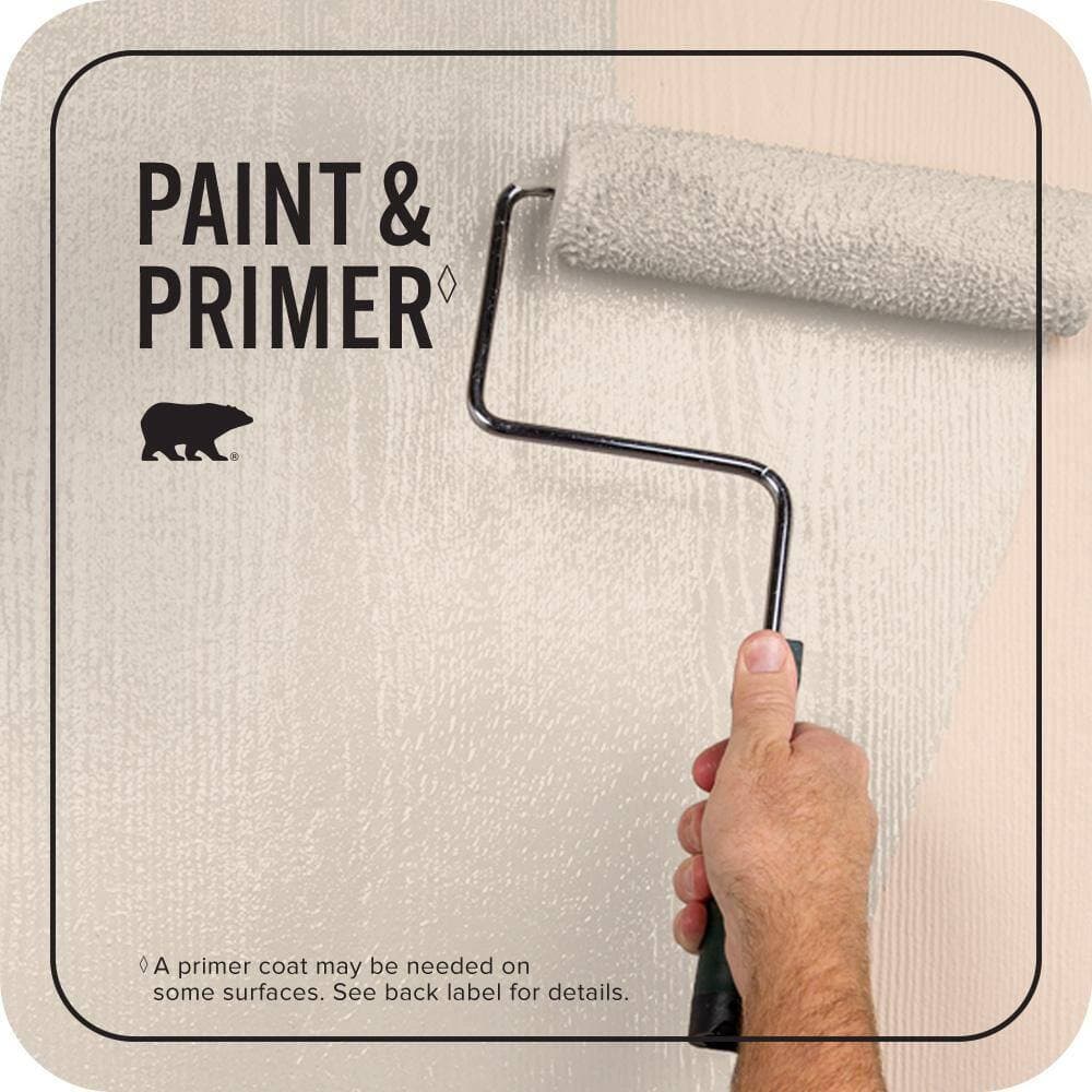 BEHR PREMIUM PLUS 1 Qt. #W-F-120 Natural Linen Flat Exterior Paint & Primer (3)