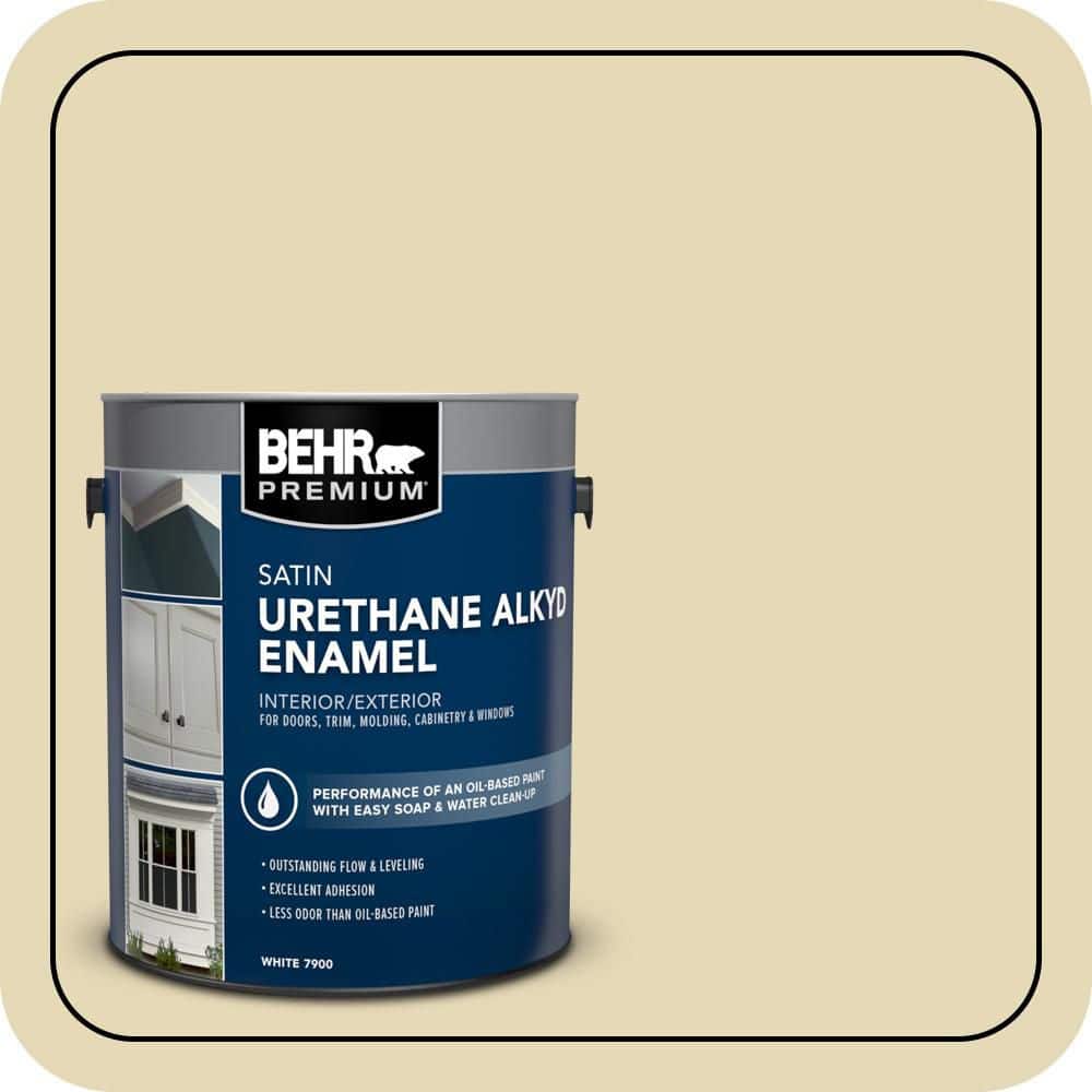 BEHR PREMIUM 1 gal. #PPU8-13 Lemon Balm Urethane Alkyd Satin Enamel Interior/Exterior Paint