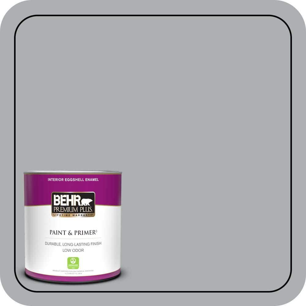 BEHR PREMIUM PLUS 1 qt. #N500-3 Tin Foil Eggshell Enamel Low Odor Interior Paint & Primer
