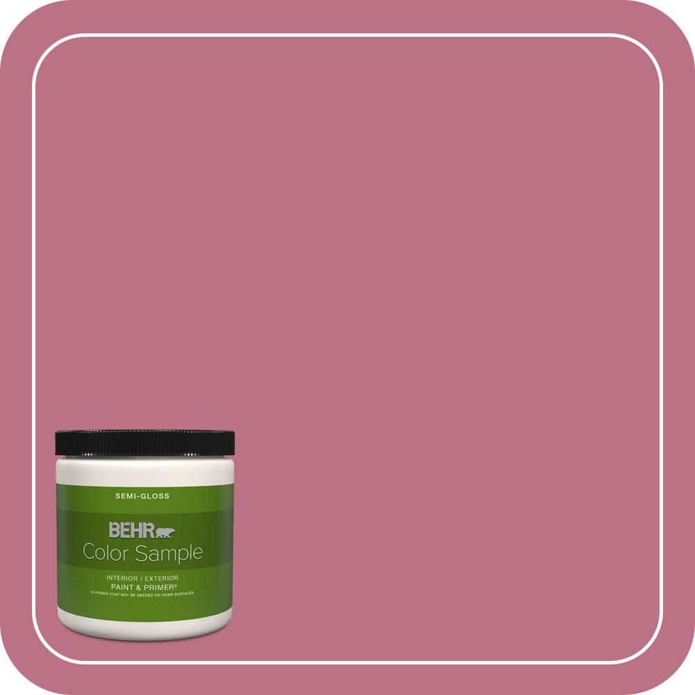BEHR PREMIUM PLUS 8 oz. #MQ1-08 Smell the Roses Semi-Gloss Interior/Exterior Paint & Primer Color Sample