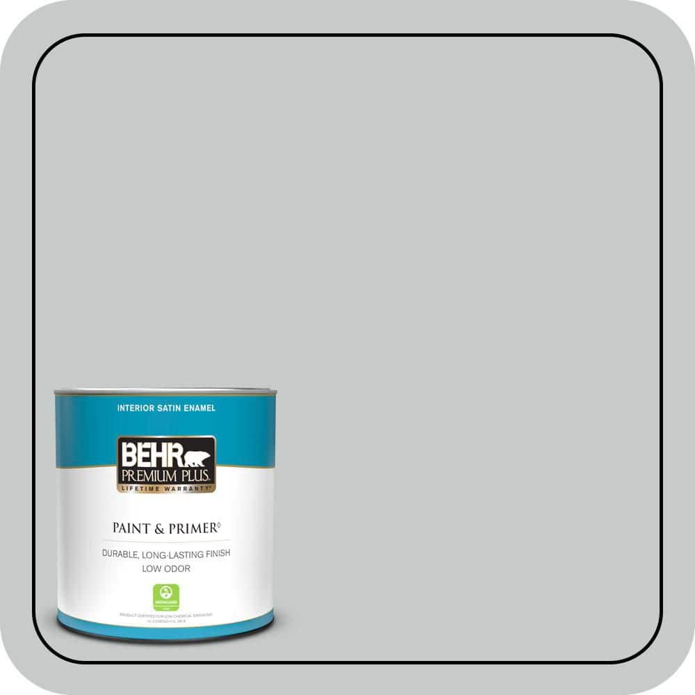 BEHR PREMIUM PLUS 1 qt. #PPU26-17 Fast as The Wind Satin Enamel Low Odor Interior Paint & Primer