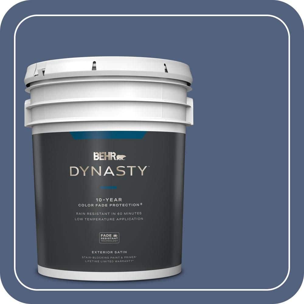 BEHR DYNASTY 5 gal. #MQ5-15 Award Night Satin Enamel Exterior Stain-Blocking Paint & Primer