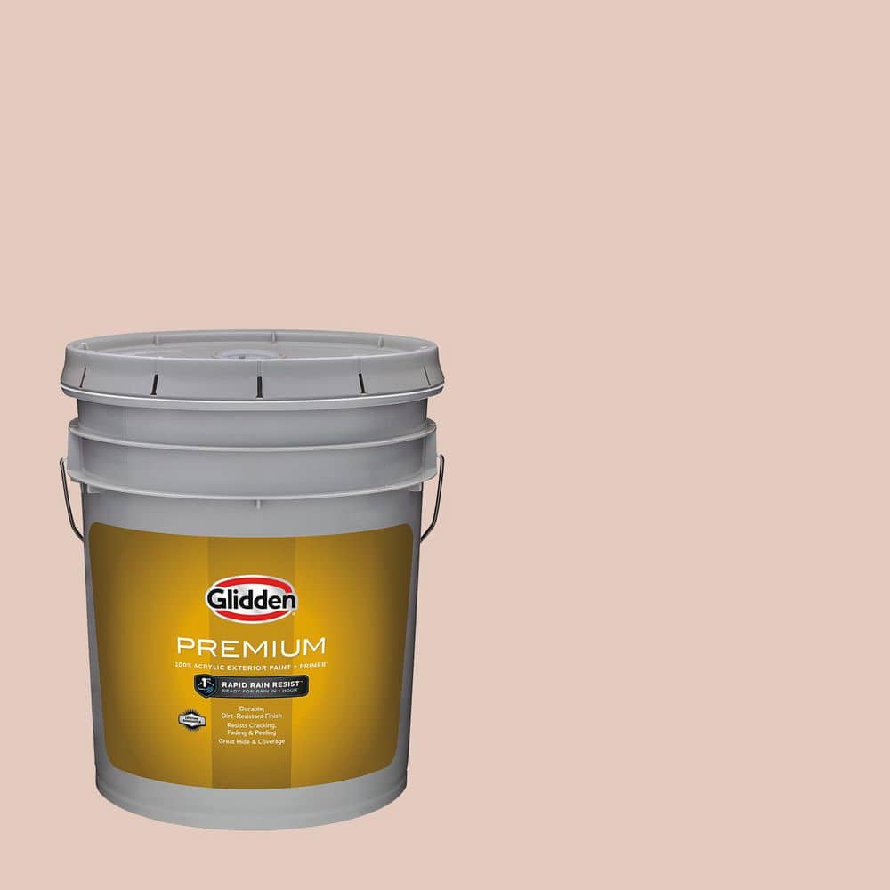 Glidden Premium 5 gal. Belle Of The Ball PPG1061-3 Semi-Gloss Exterior Latex Paint