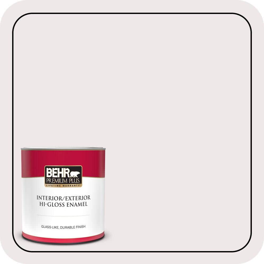 BEHR PREMIUM PLUS 1 qt. #PR-W04 Opulent Opal Hi-Gloss Enamel Interior/Exterior Paint & Primer