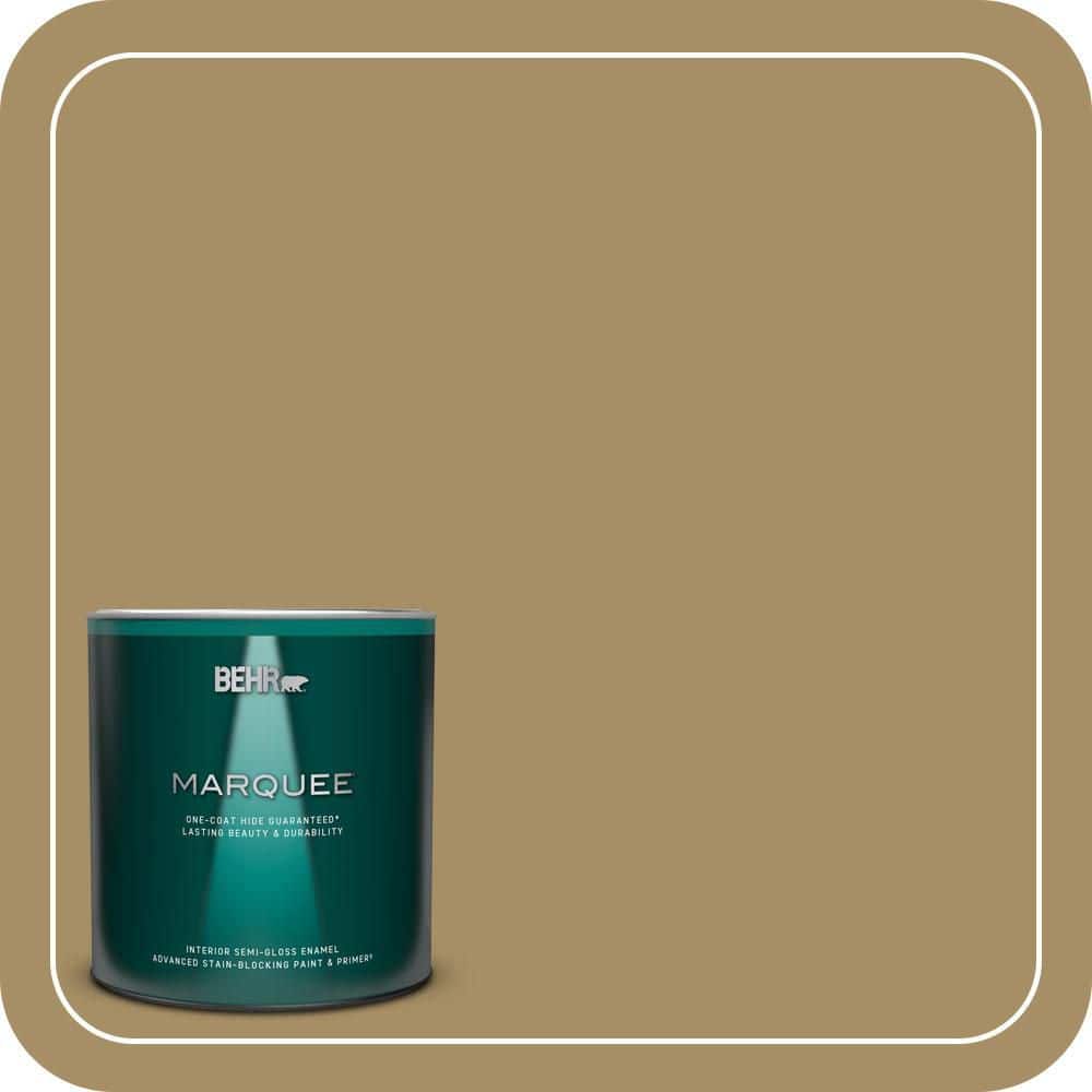 BEHR PREMIUM PLUS 1 gal. #350F-6 Fossil Butte Semi-Gloss Enamel Low Odor Interior Paint & Primer (1)