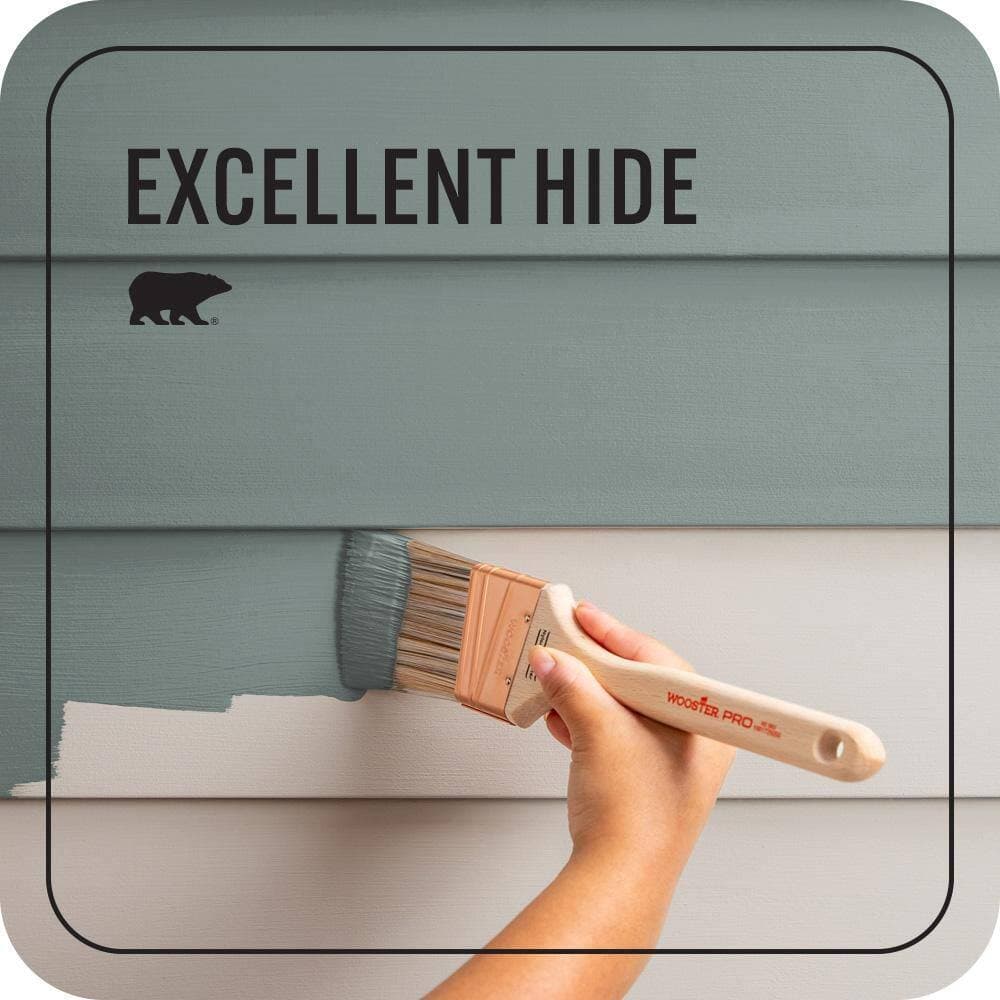 BEHR PREMIUM PLUS 5 gal. #PPU12-16 Juniper Ash Satin Enamel Exterior Paint & Primer (4)