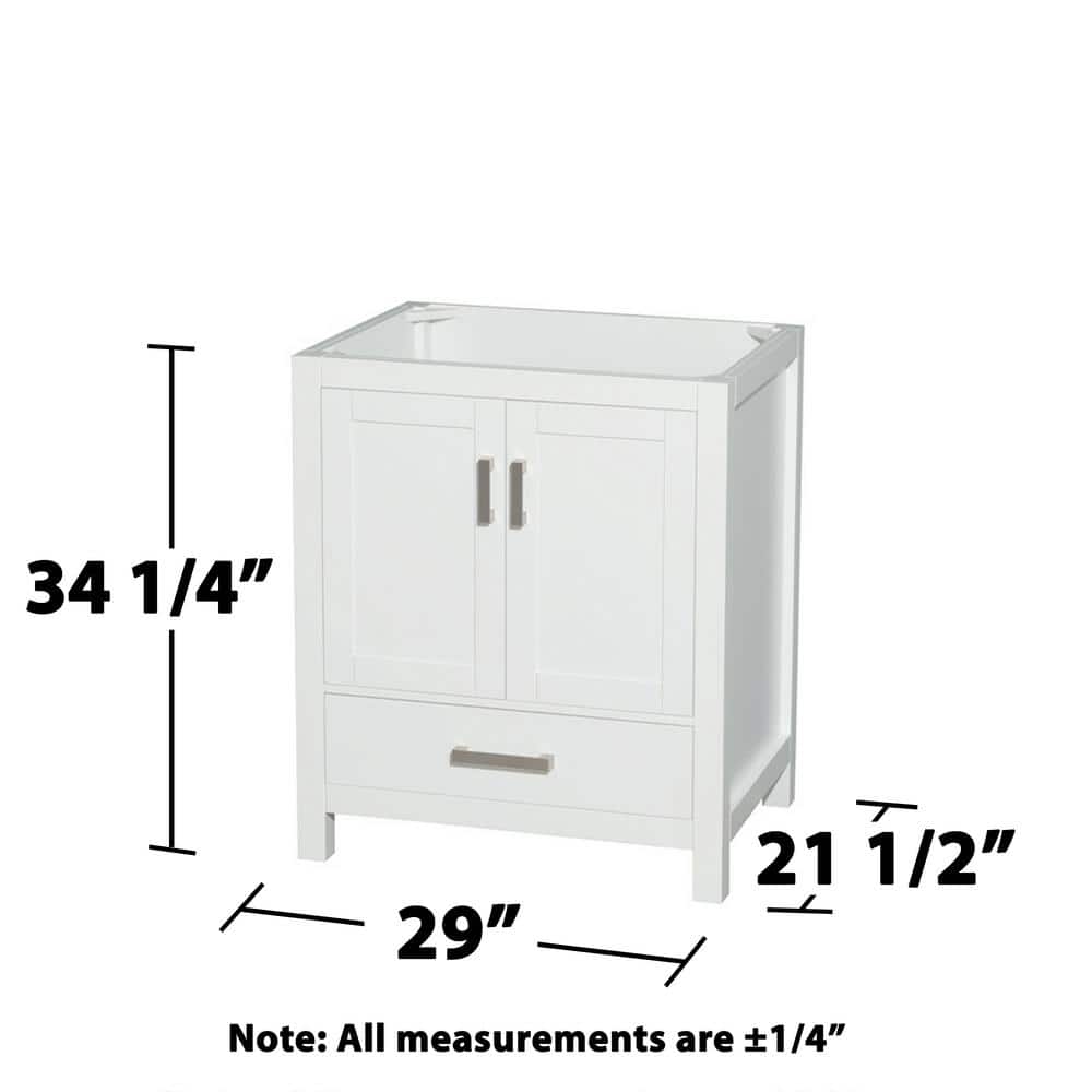 Wyndham Collection Sheffield 29 in. W 21.75 in. D 34.5 in. H Single Bath Vanity Cabinet without Top White (3)
