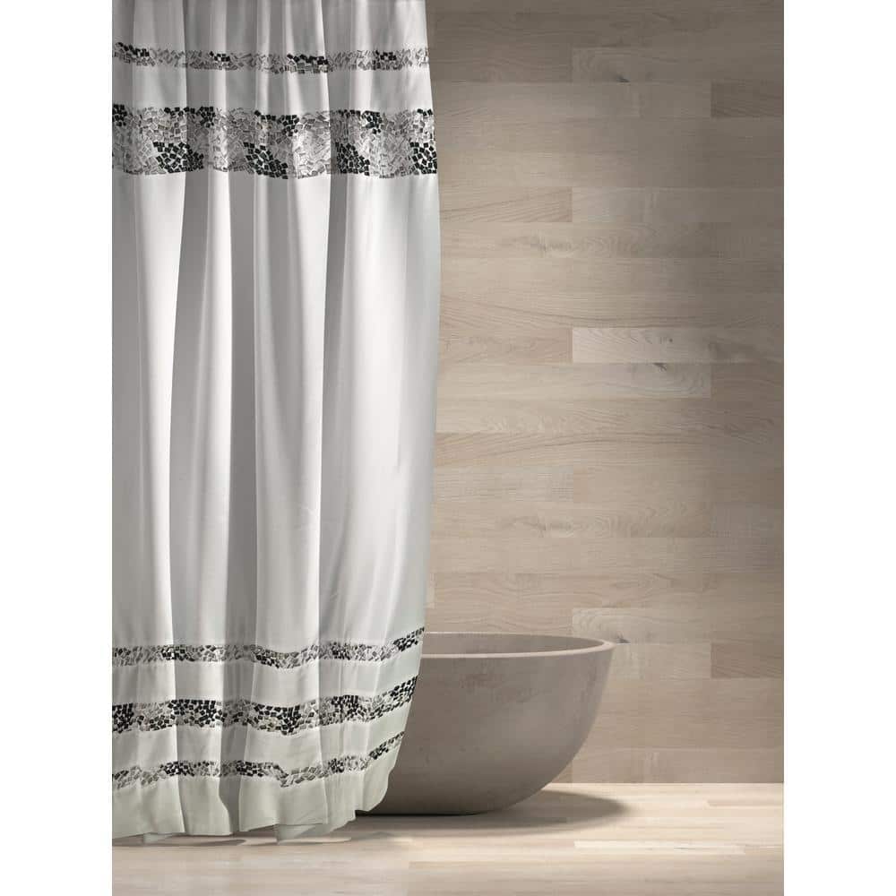 castellousa 72 in. x 96 in. Spa Black Shower Polyester Curtain (1)