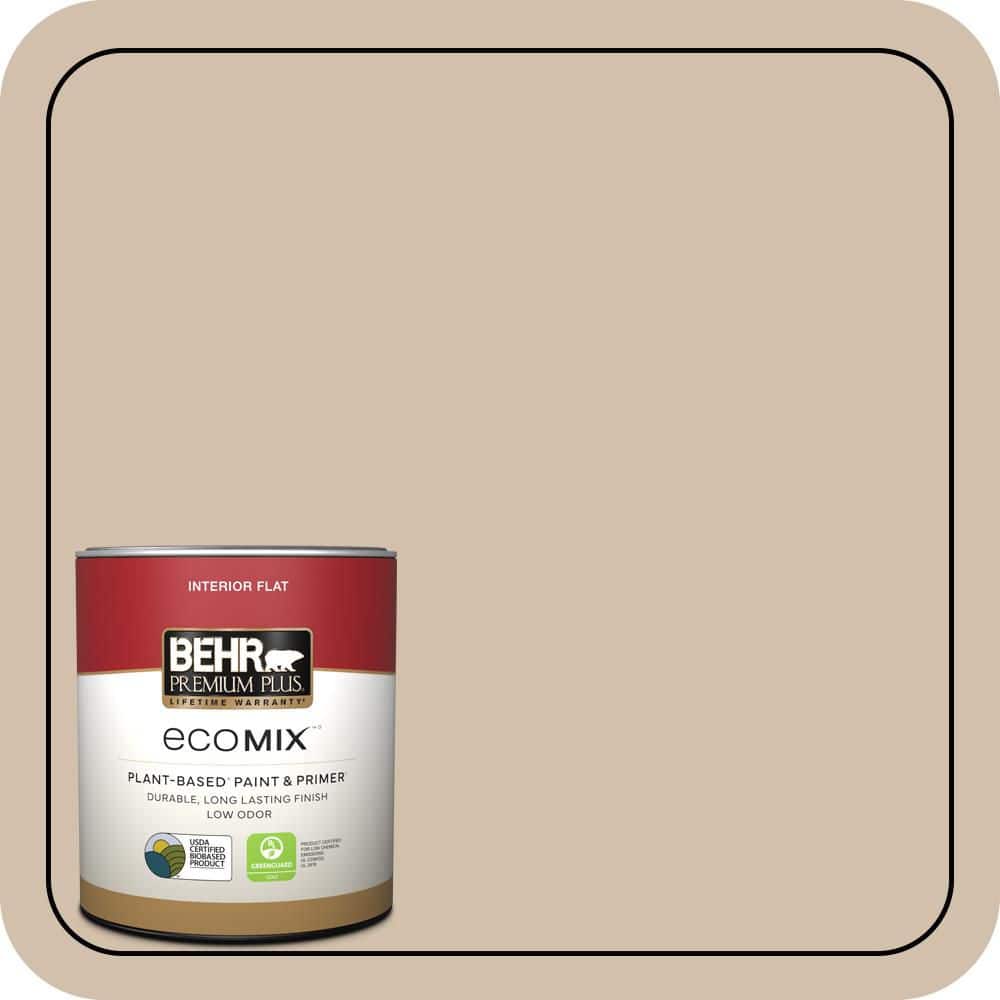BEHR PREMIUM PLUS 1 qt. #700C-3 Pecan Sandie Flat EcoMix Plant-Based Interior Paint & Primer (1)