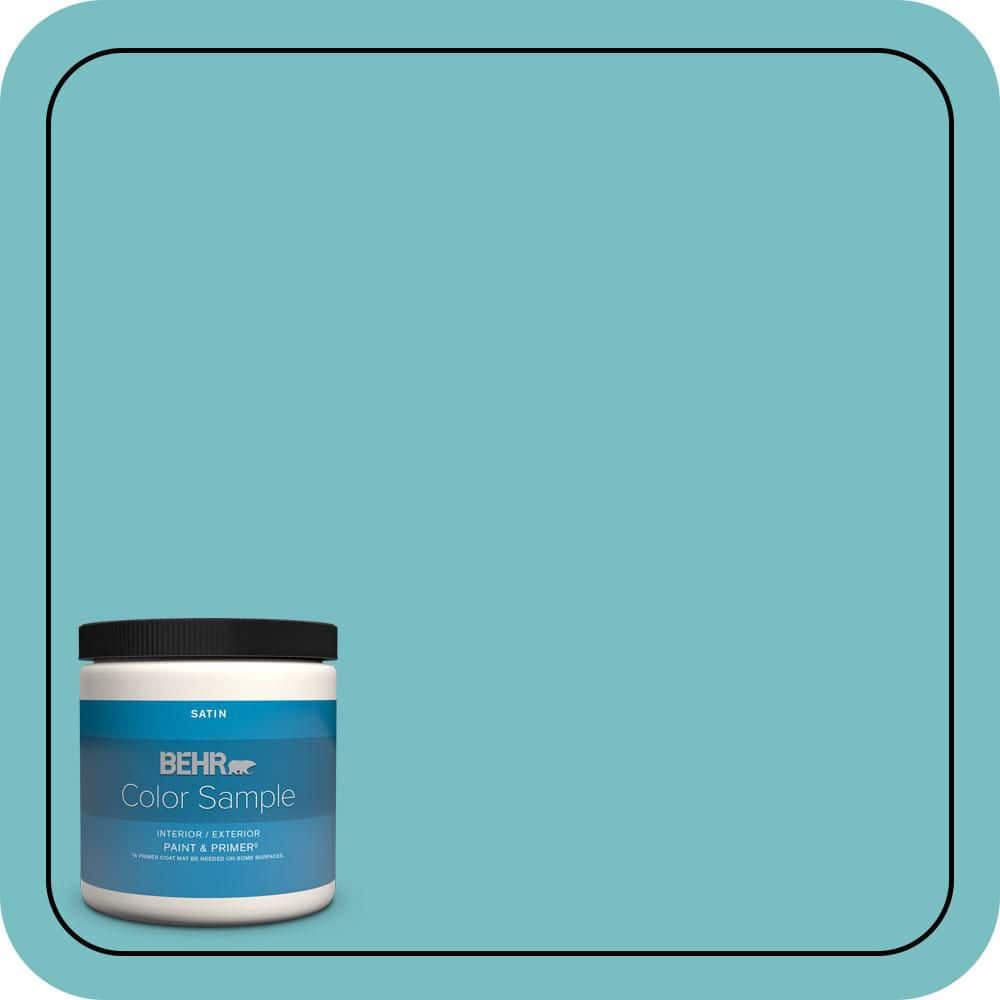 BEHR PREMIUM PLUS #M460-4 Pure Turquoise Enamel Low Odor & Primer (1)