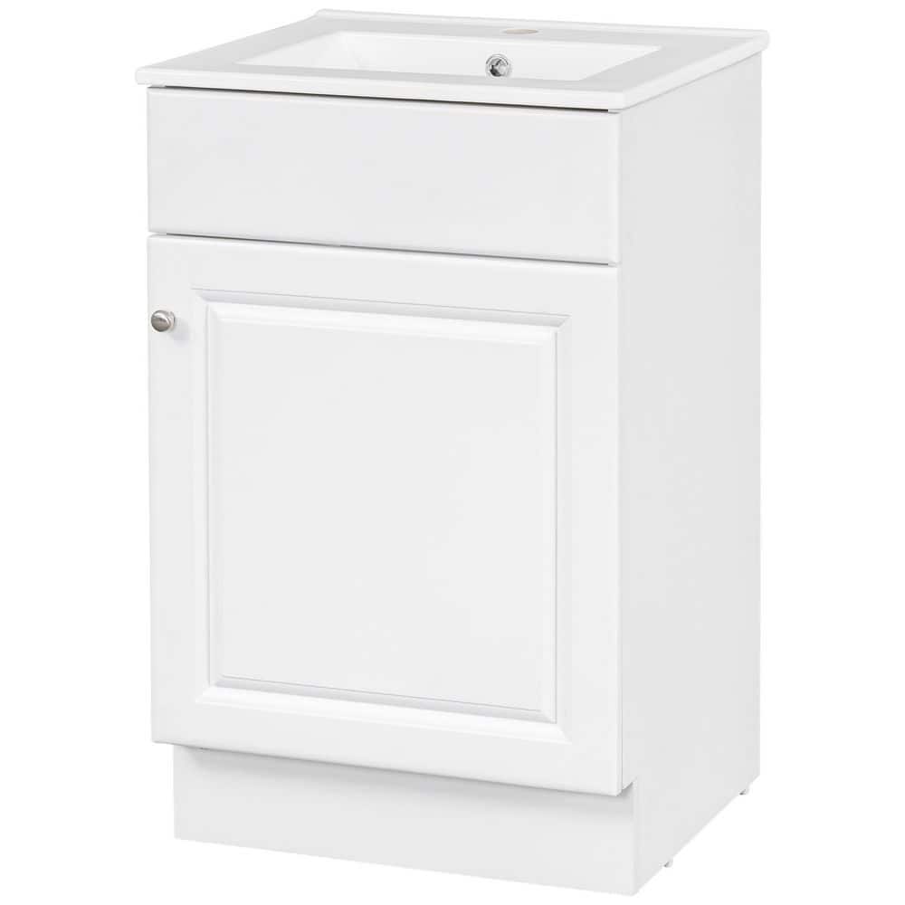 Tahanbath 22.25 in. W x 5.25 in. D x 23 in. H Bathroom Storage Wall Cabinet in White with Ceramic Sink (1)