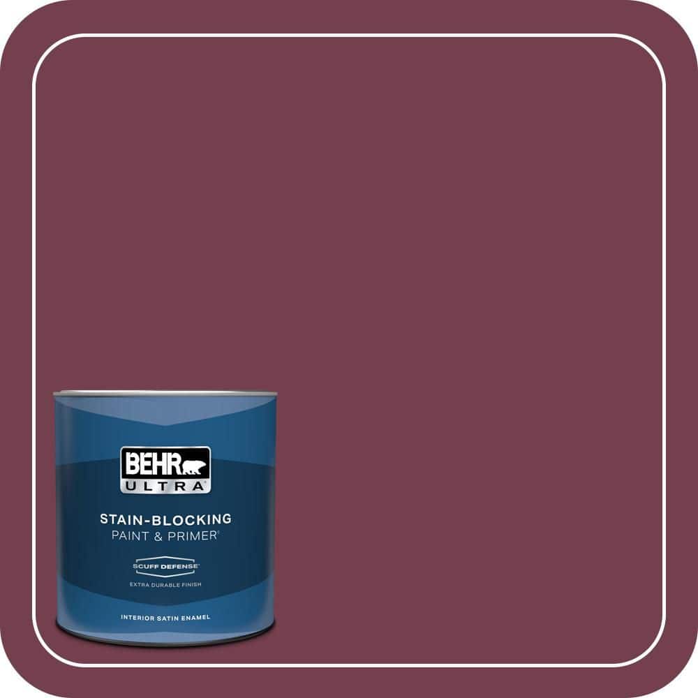 BEHR ULTRA 1 qt. #T11-4 Blood Rose Extra Durable Satin Enamel Interior Paint & Primer (1)