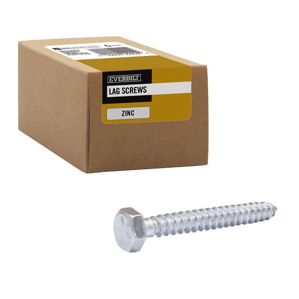 Everbilt 5/16 in. x 2-1/2 in. Zinc Plated Hex Hex Head Lag Screw (50-Pack) (4)