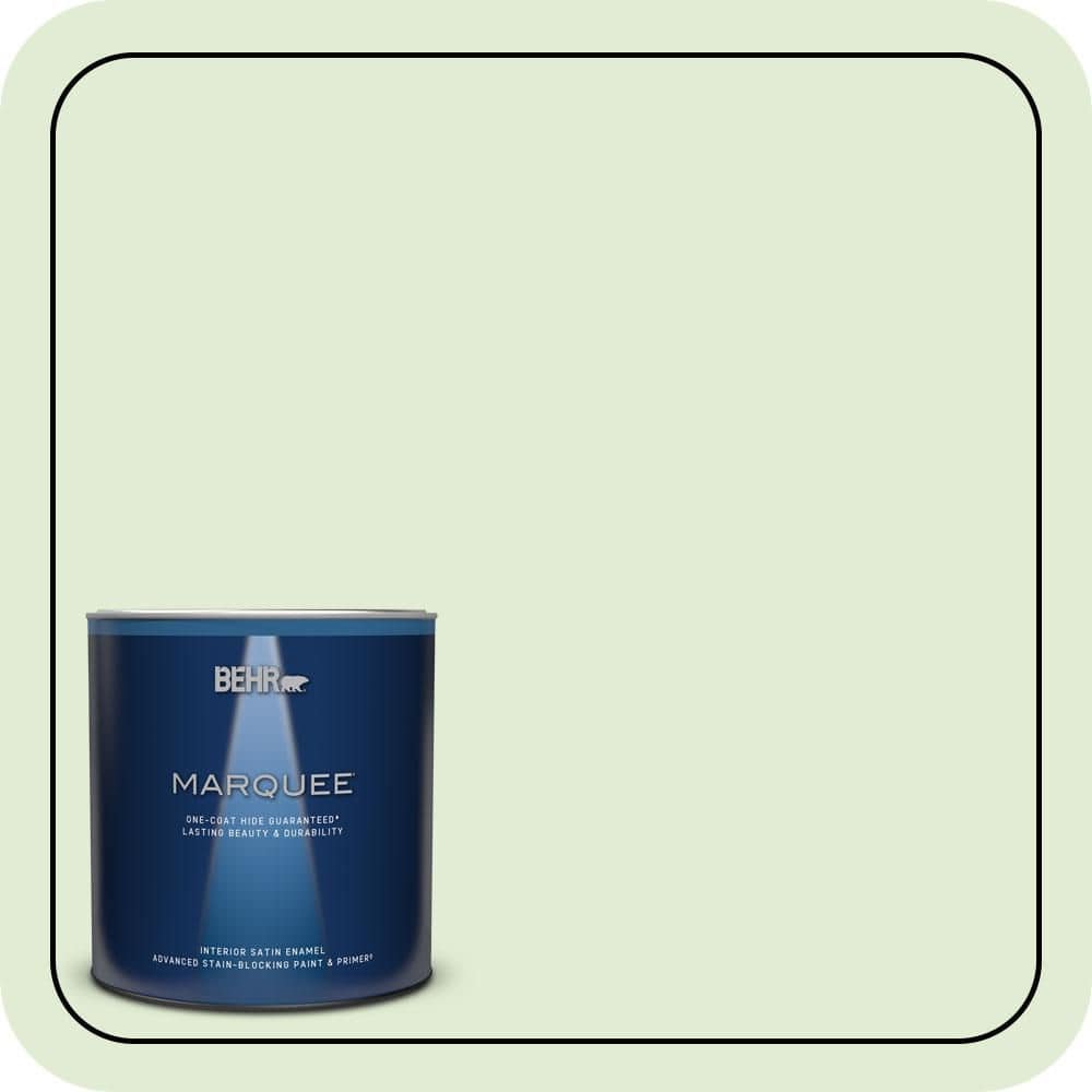 BEHR MARQUEE 1 qt. #P380-2 Misted Fern Satin Enamel Interior Paint & Primer