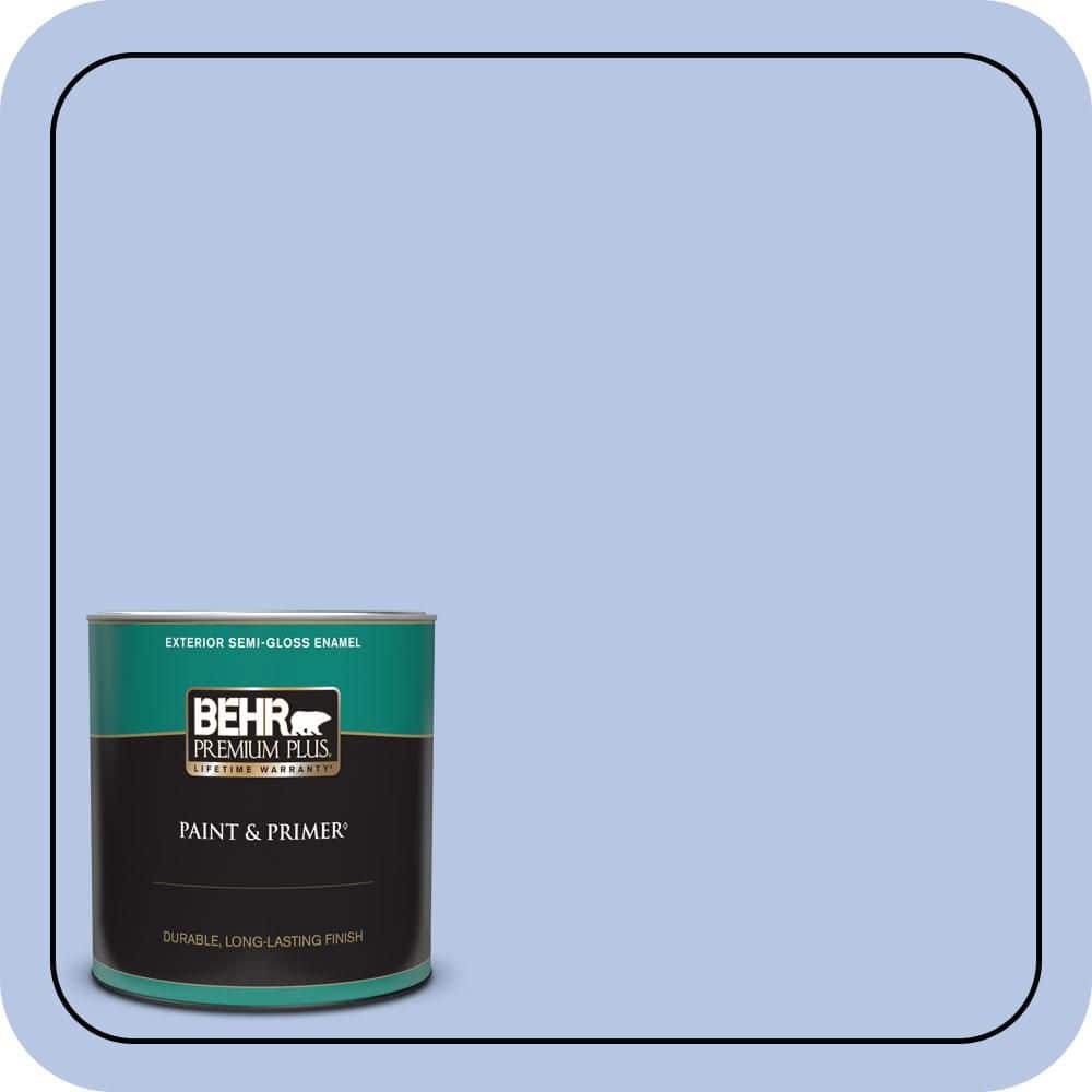 BEHR PREMIUM PLUS 1 qt. #590A-3 Beautiful Dream Semi-Gloss Enamel Exterior Paint & Primer