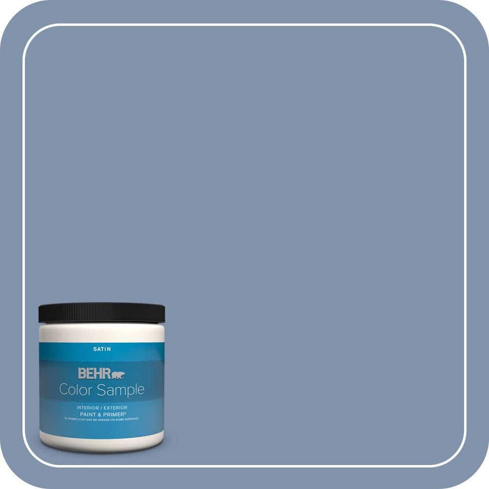 BEHR PREMIUM PLUS 8 oz. #T16-13 Stratus Satin Enamel Interior/Exterior Paint & Primer Color Sample (1)