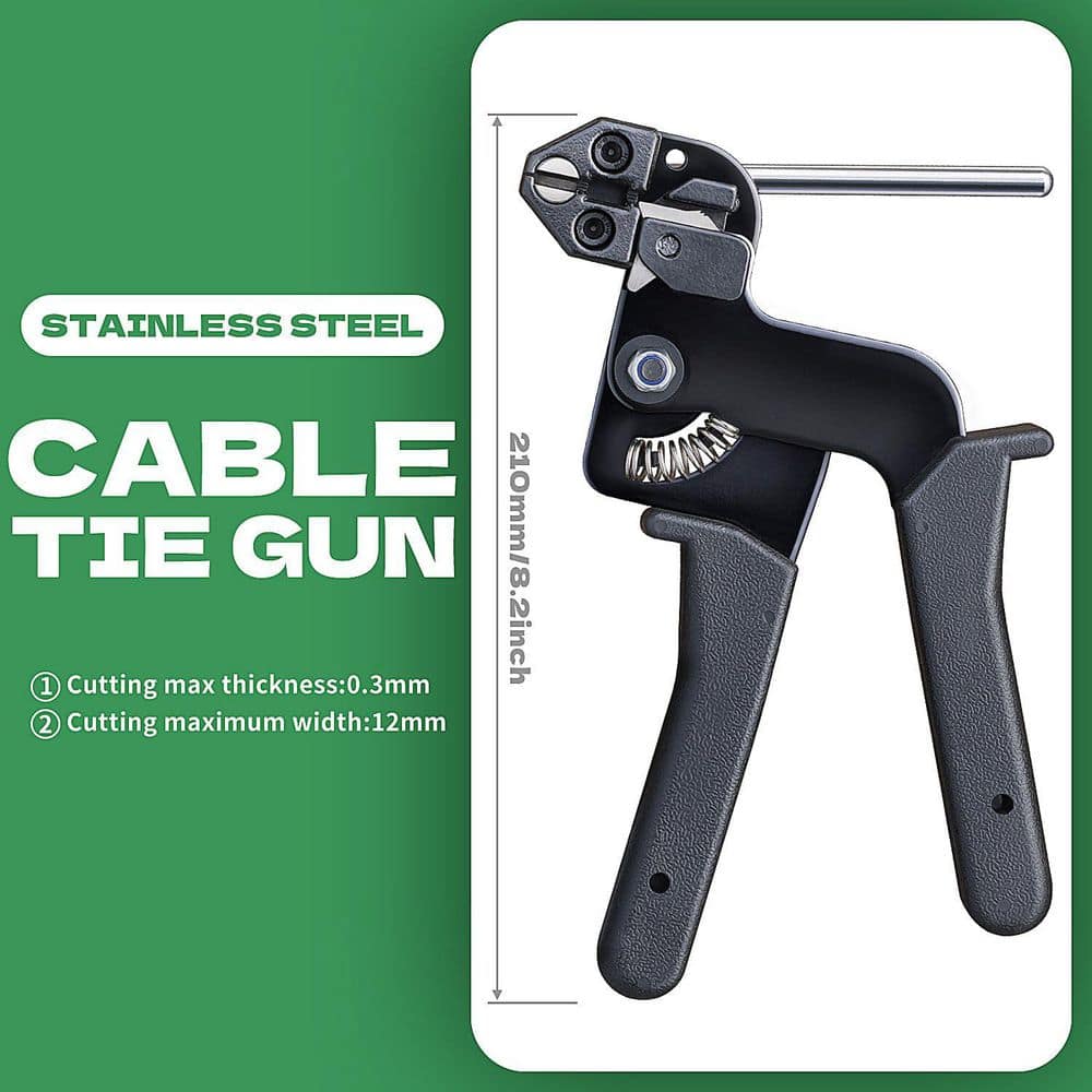 Laybus 1 in. x 0.8 ft. Stainless Steel Rebar Cable Tie Gun with 150-Piece Ties Special Tool for Fastenin, Cutting Metal Zip Tie (2)