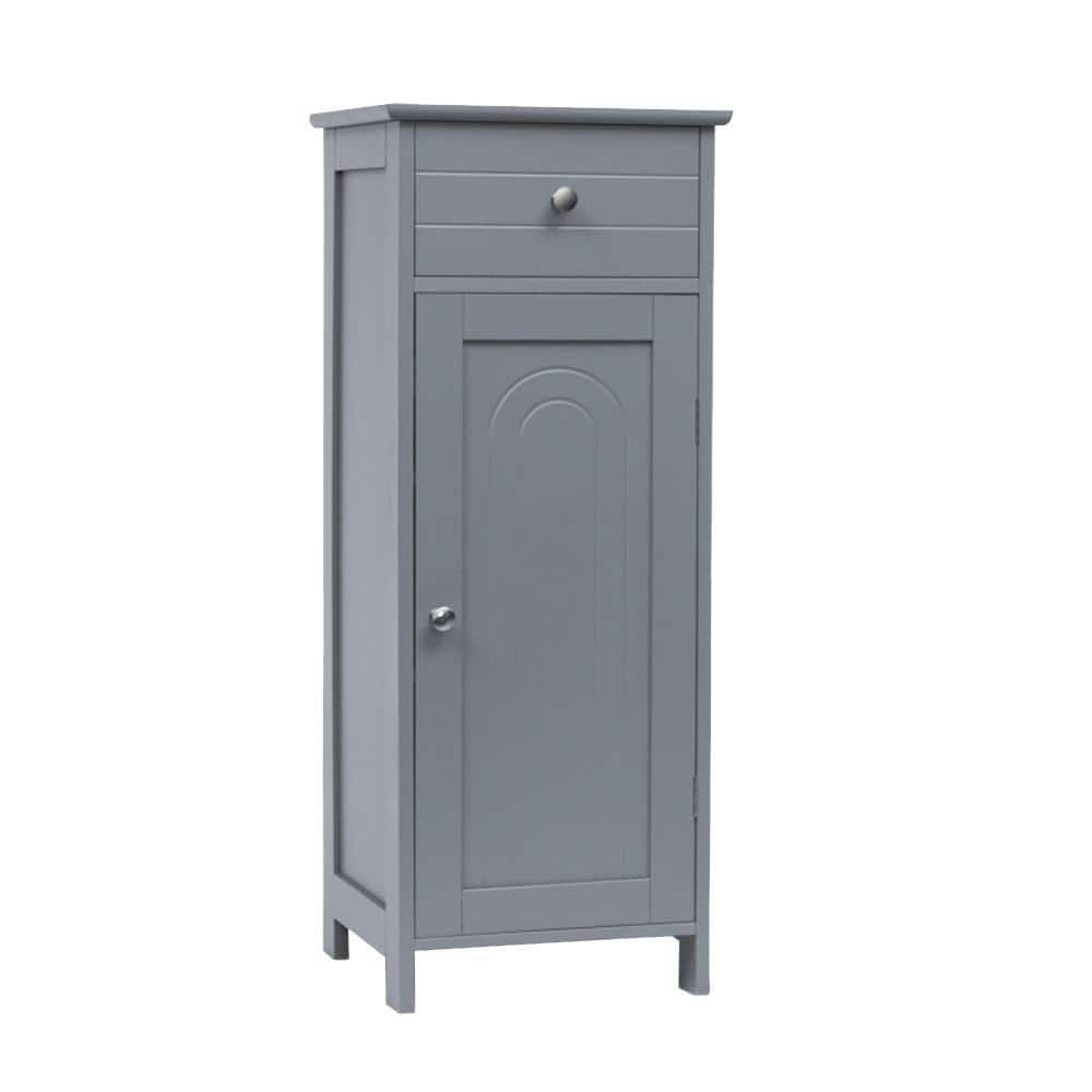 Volenca 14 in. W x 12 in. D x 34.5 in. H Gray Freestanding Bathroom Storage Linen Cabinet