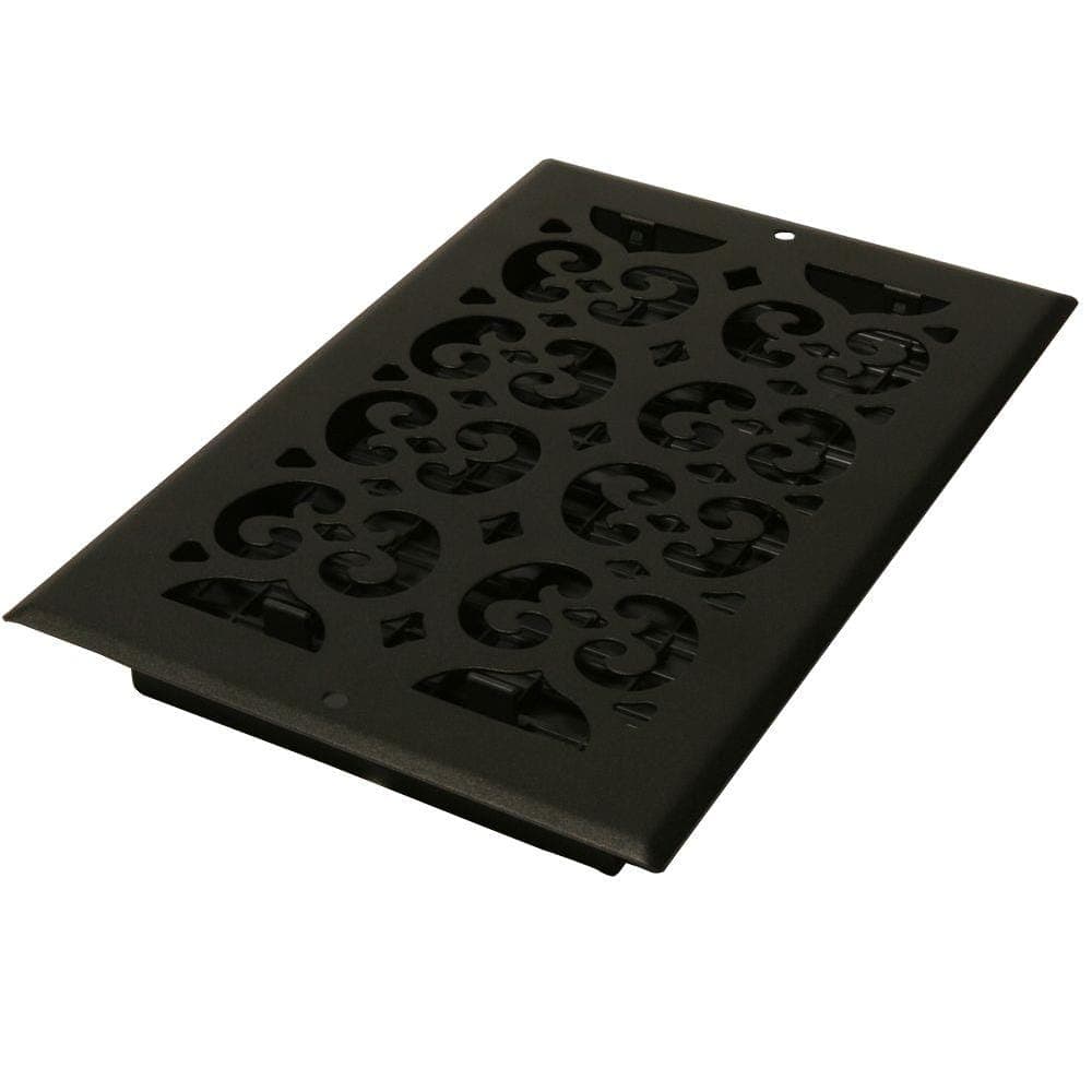 Decor Grates 12 in. x 6 in. Textured Black Painted Steel Scroll Wall and Ceiling Register