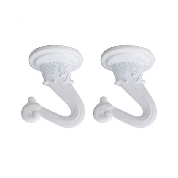 Bel Air Lighting 1.5 in. White Swag Hook Kit for Ceiling Mount (2-Pack)