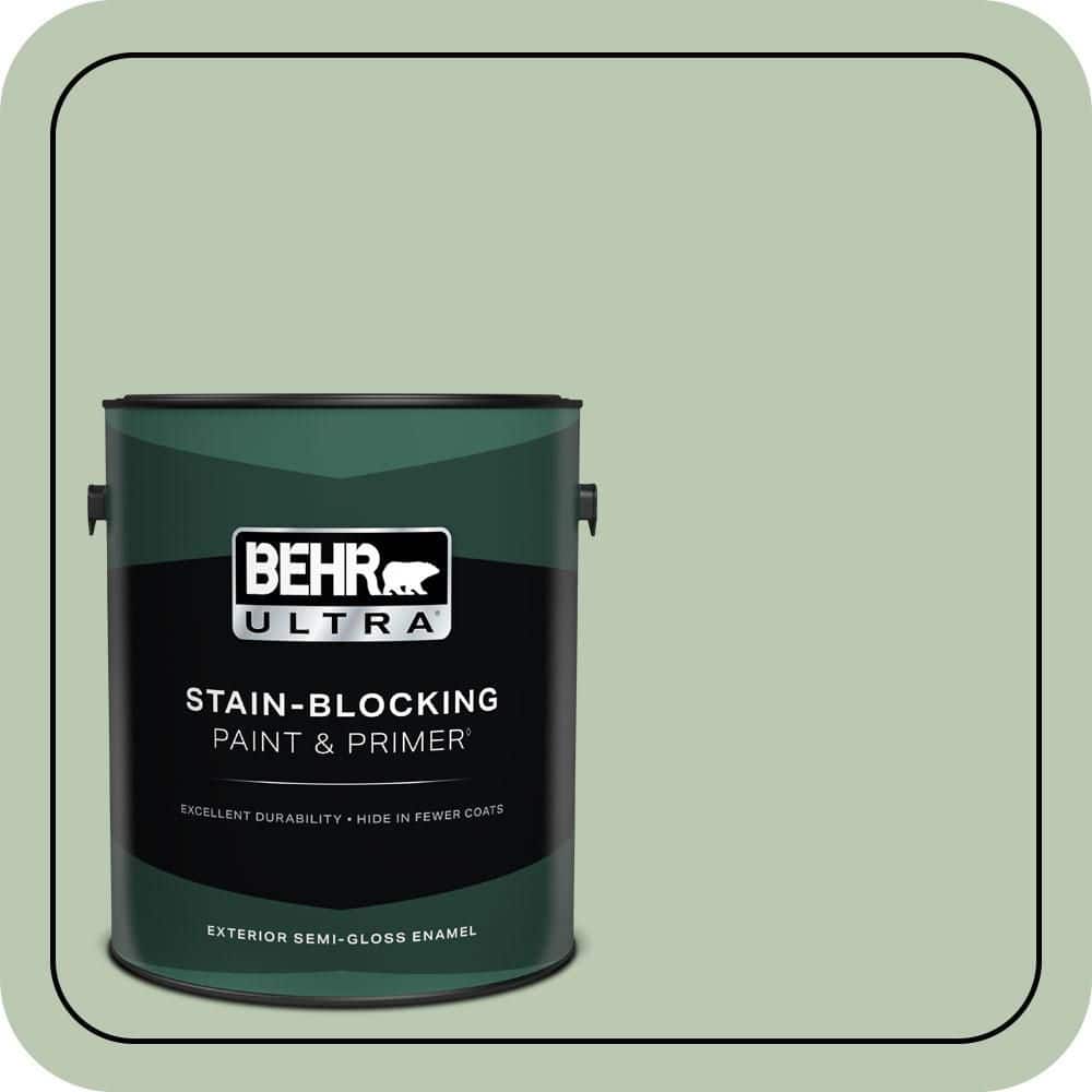 BEHR ULTRA 1 gal. #MQ6-45 Composed Semi-Gloss Enamel Exterior Paint & Primer