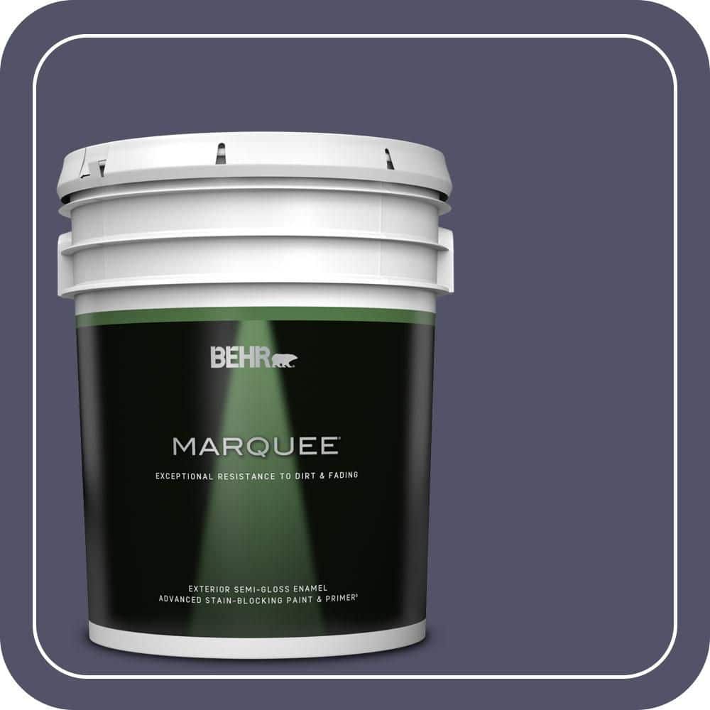 BEHR MARQUEE 5 gal. #640F-7 Academy Purple Semi-Gloss Enamel Exterior Paint & Primer