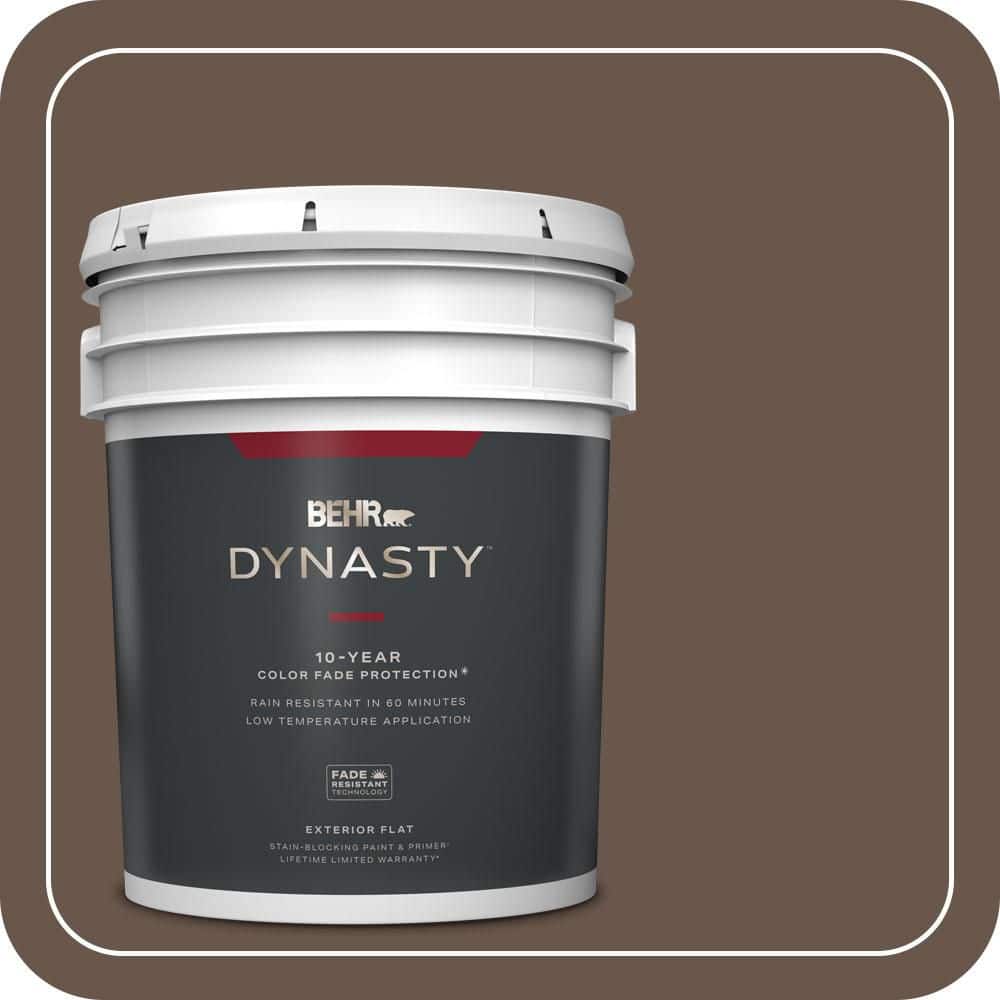 BEHR DYNASTY 5 gal. #PPU5-18 Chocolate Swirl Flat Exterior Stain-Blocking Paint & Primer