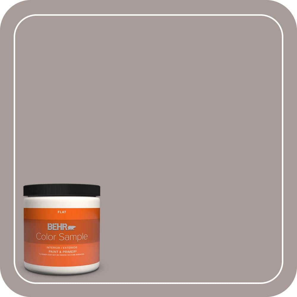 BEHR PREMIUM PLUS 8 oz. #PPU17-12 Smoked Mauve Flat Interior/Exterior Paint & Primer Color Sample
