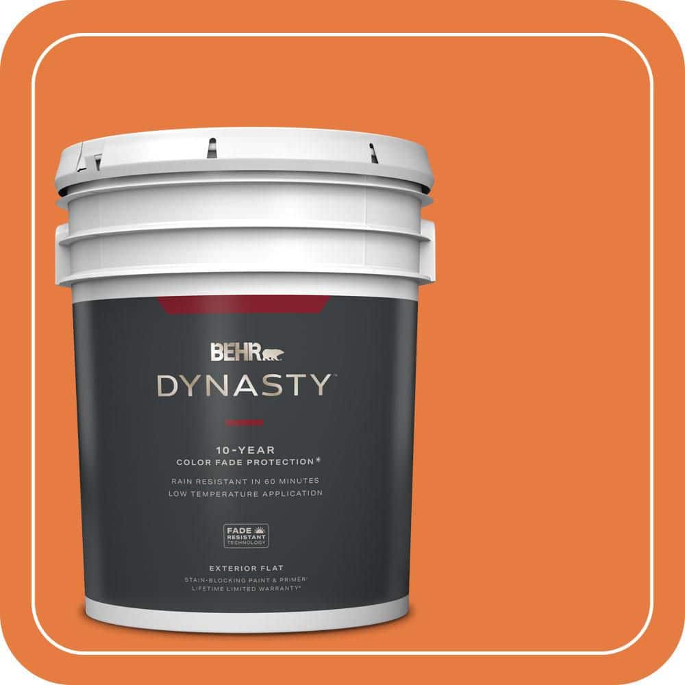 BEHR DYNASTY 5 gal. #S-G-250 Solar Flare Flat Exterior Stain-Blocking Paint & Primer