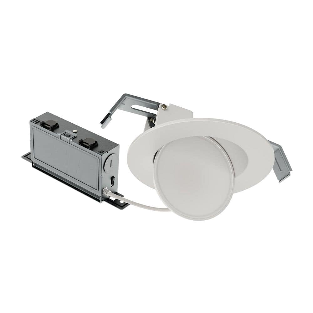 HALO 1-pack HLA 4 in. Canless LED Recessed Lighting With Super Adjustable Gimbal, CCT Select, Dimming, 600 Lumens-Round (2)