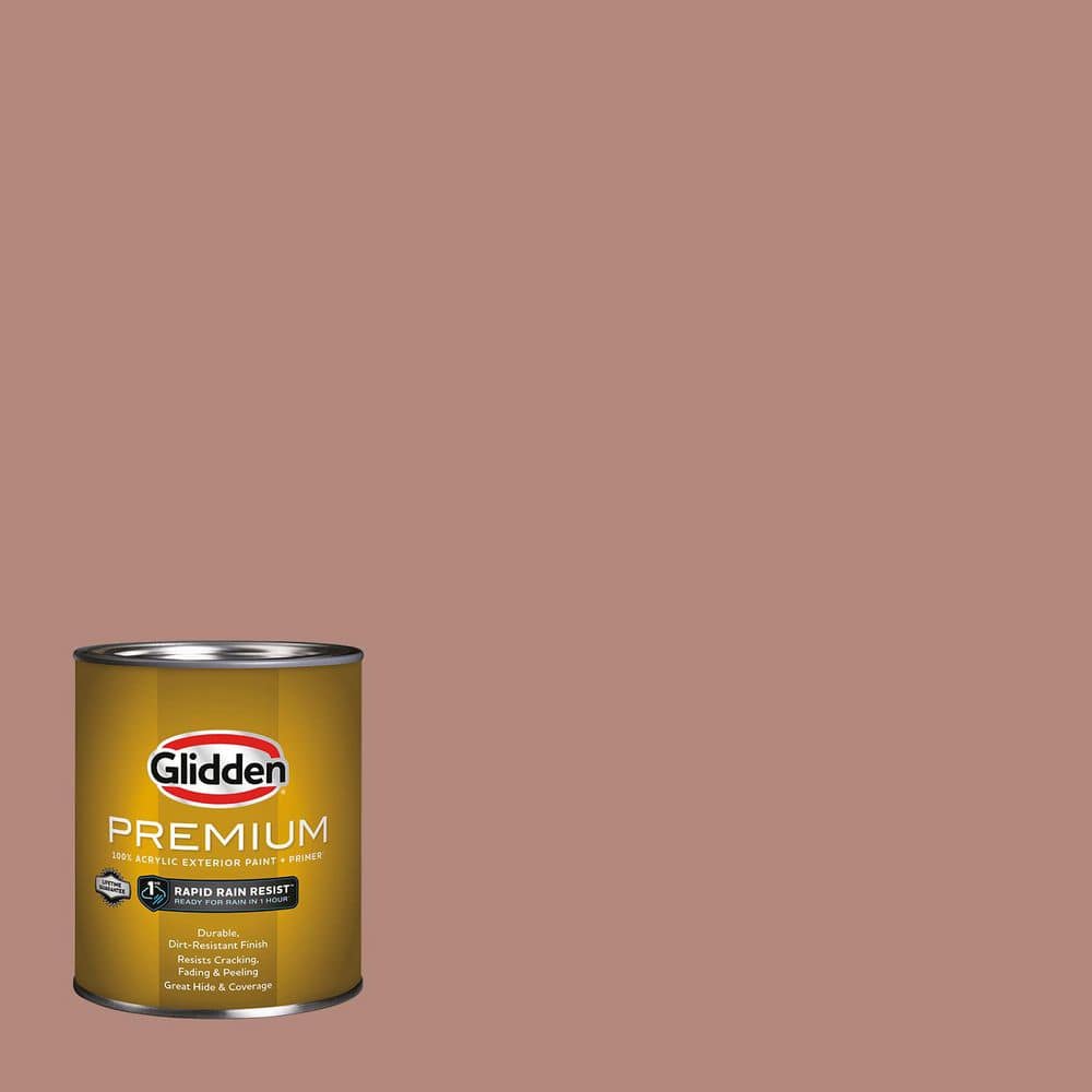 Glidden Premium 1 qt. Cappucino Bambe PPG1061-5 Flat Exterior Latex Paint