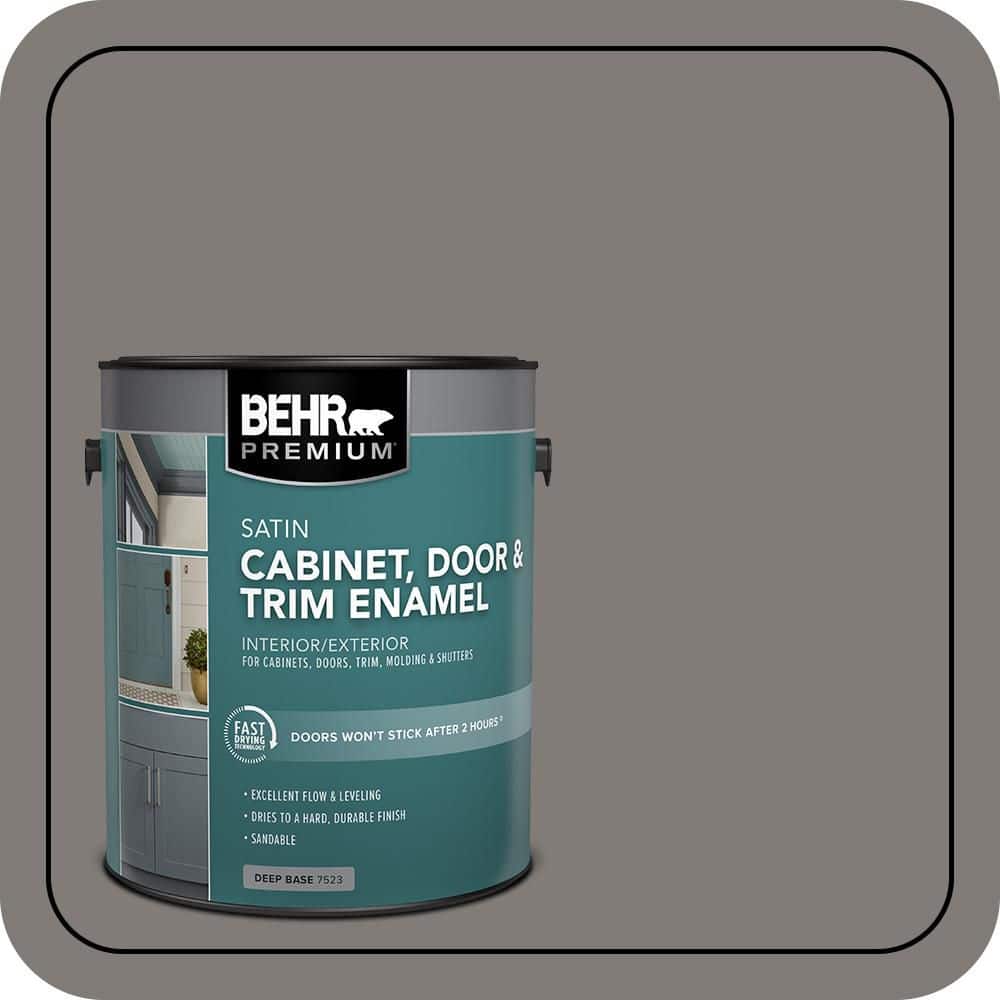 BEHR PREMIUM 1 gal. #PPU24-21 Greyhound Satin Enamel Interior/Exterior Cabinet, Door & Trim Paint (1)