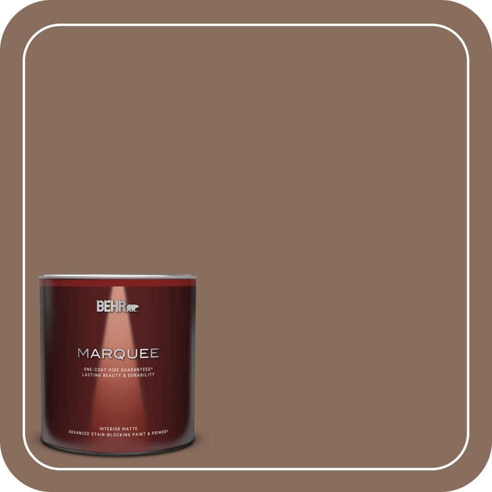 BEHR MARQUEE 1 qt. #N190-6 Nut Brown Matte Interior Paint & Primer