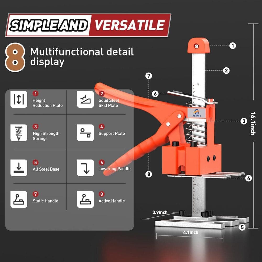 Laybus 2 Pack 10 in. Red Construction Jack Multi-Function Height Adjustment Lifting Device, Door Panel Lifting Cabinet Jack (2)