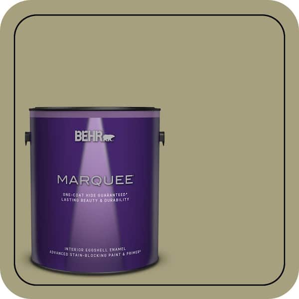 BEHR MARQUEE 1 Gal. #S350-4A Dried Rosemary Eggshell Enamel Interior Paint and Primer (2)