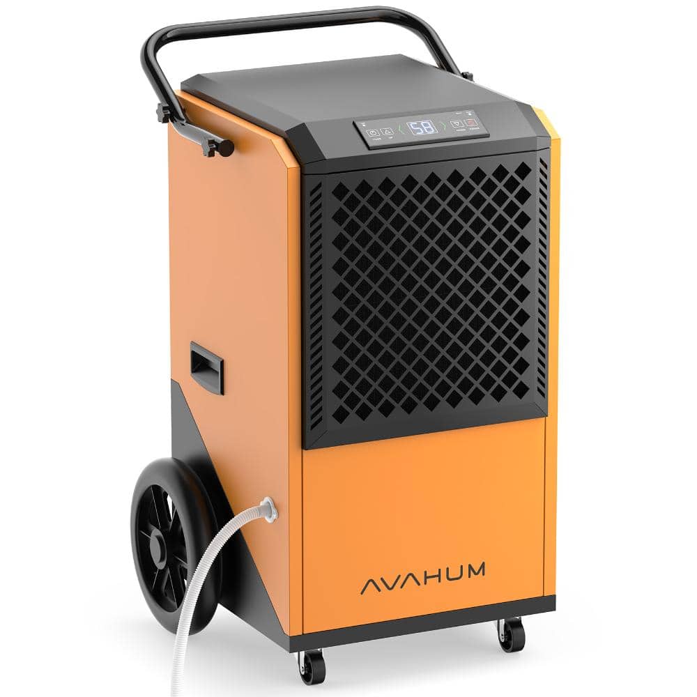 KucyBor 320 pt. 9000 sq.ft. Orange Industrial Dehumidifier with Drain Hose, Auto Defrost, Restart