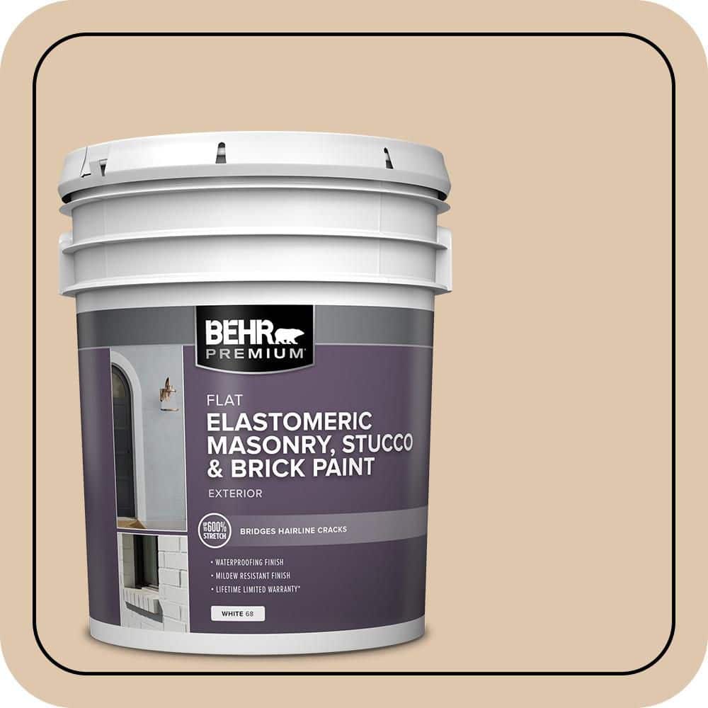 BEHR PREMIUM 5 gal. #N260-2 Almond Latte Elastomeric Masonry, Stucco and Brick Exterior Paint (1)