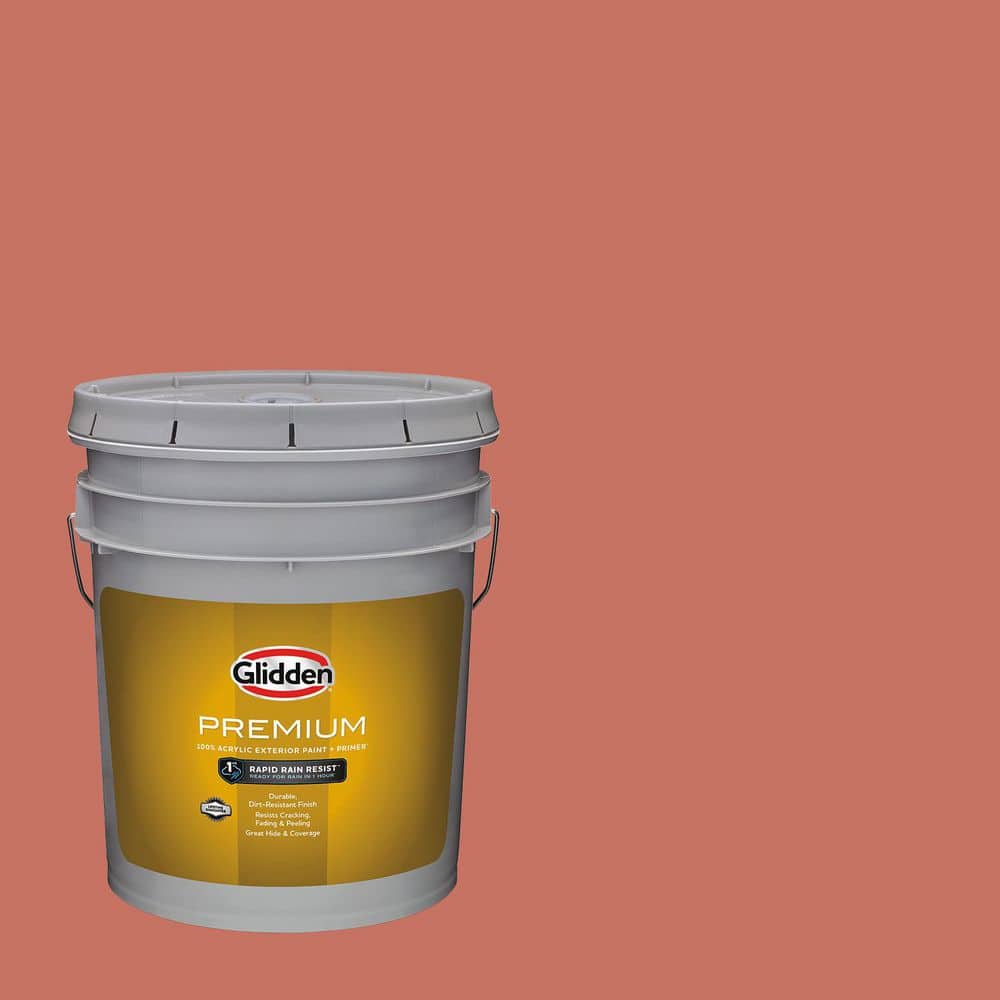 Glidden Premium 5-gal. Sahara Sun PPG1064-6 Satin Exterior Latex Paint