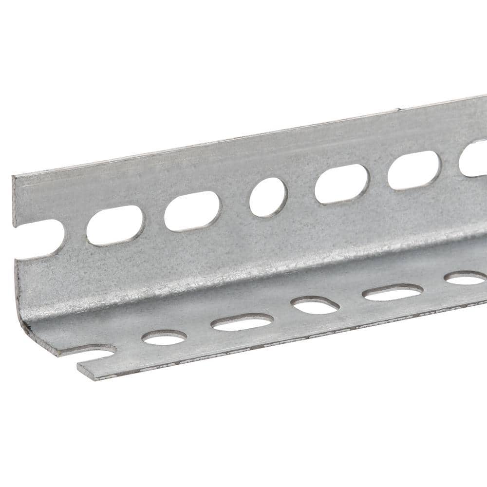 Everbilt 1-1/2 in. x 1 ft. - 14 Gauge Thick Zinc Plated Slotted Steel Angle (4)