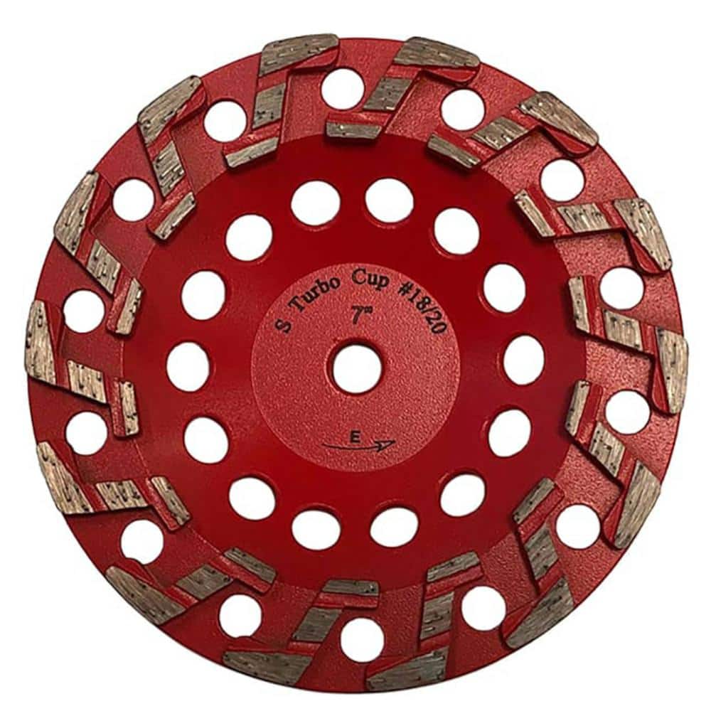 EDiamondTools 7 in. High Performance Aggressive Diamond Grinding Wheel, #18/20 Grit, S-Segment, 5/8 in.-11 Threaded Arbor (2)