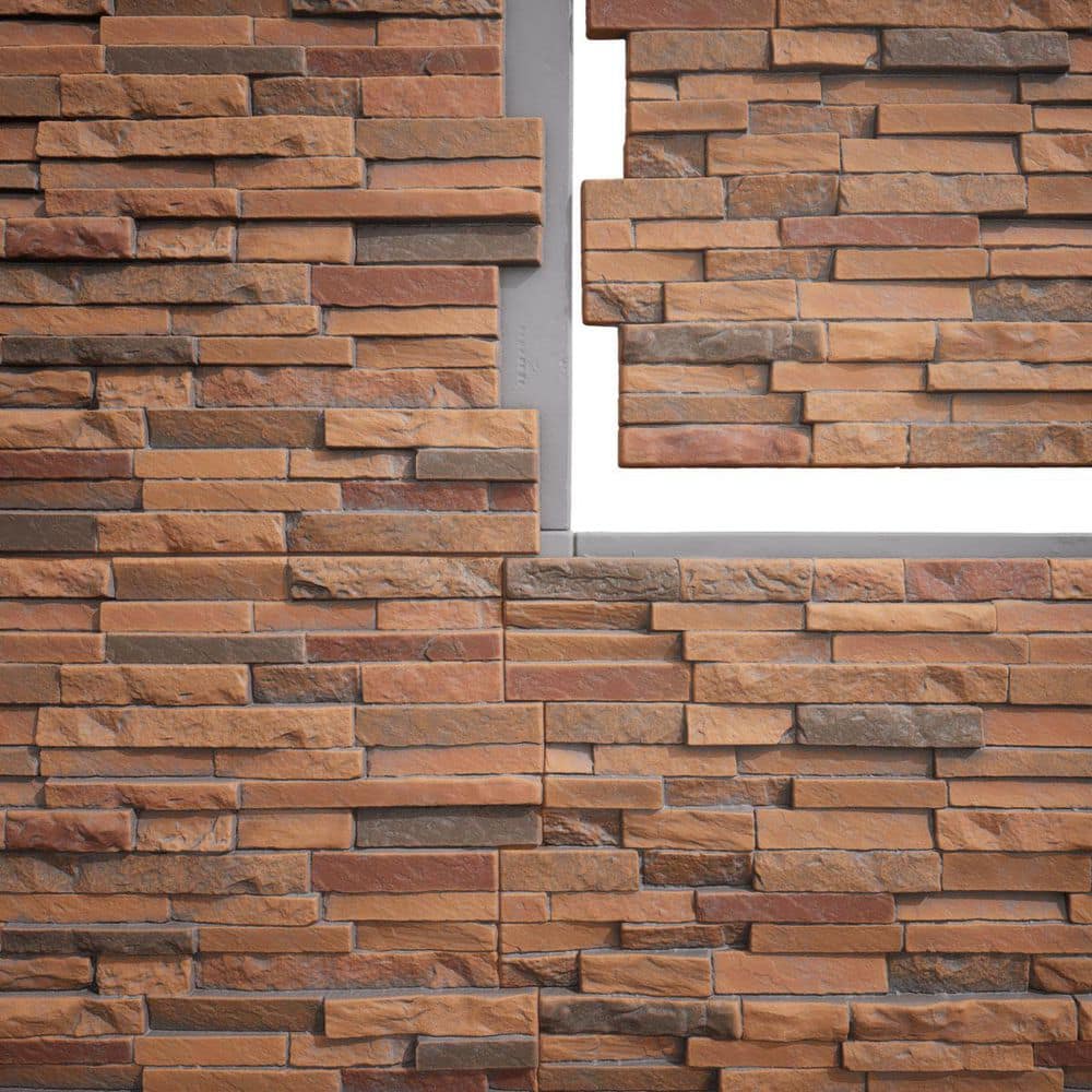 Ekena Millwork EverStone Eldorado Faux Stone Panel, 48"W x 25"H x 1"D, Arizona Desert Color (1)